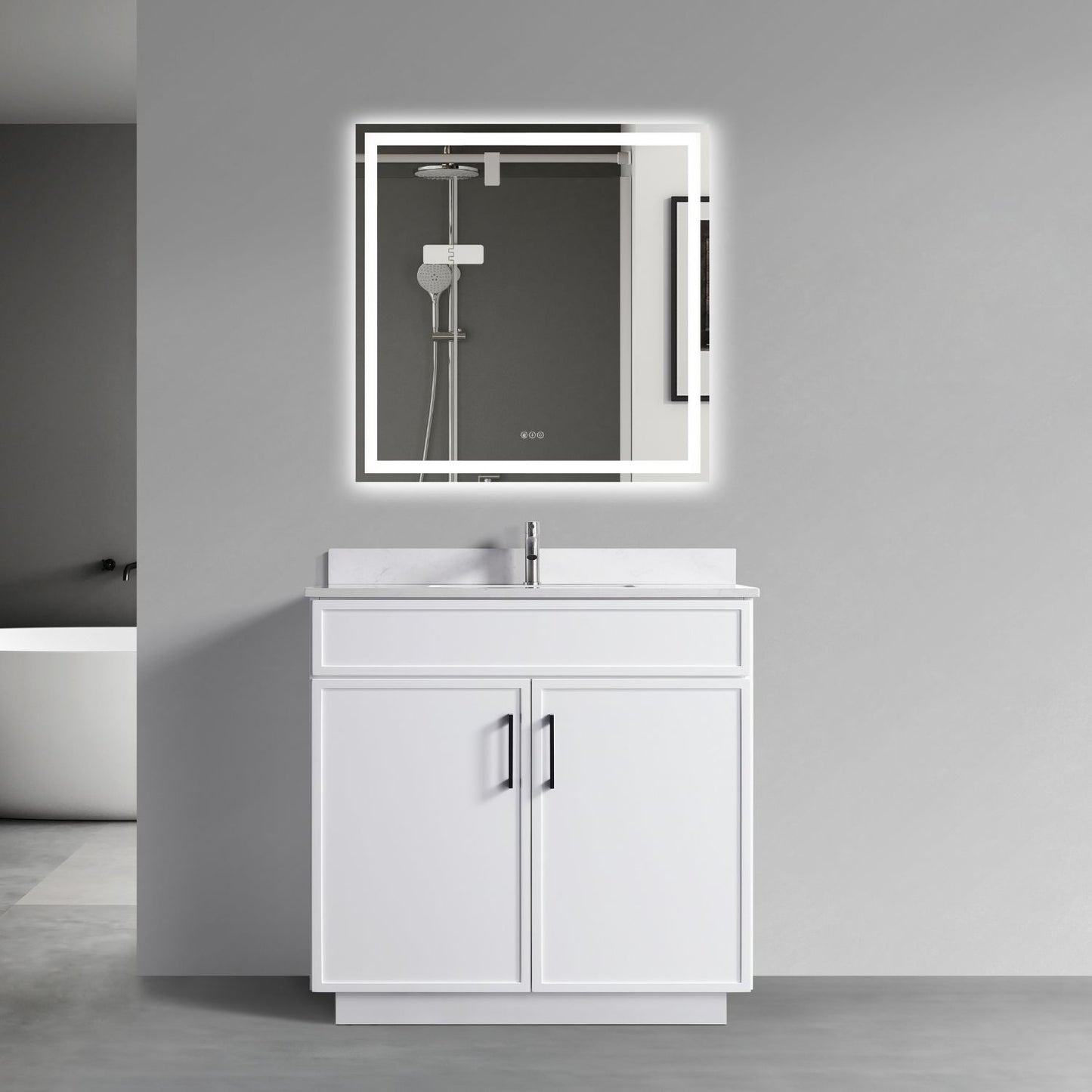Waterpar® 36 in. L x 22 in. W x 35 in. H Minimalist Bathroom Cabinet with Single Ceramic Sink