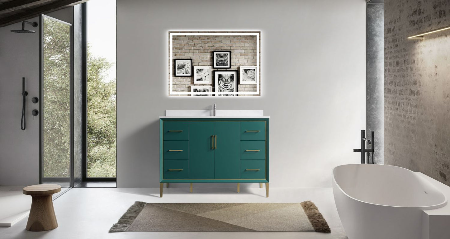 Waterpar® 48 in. L x 22 in. W x 35 in. H Bathroom Cabinet with Single Ceramic Sink