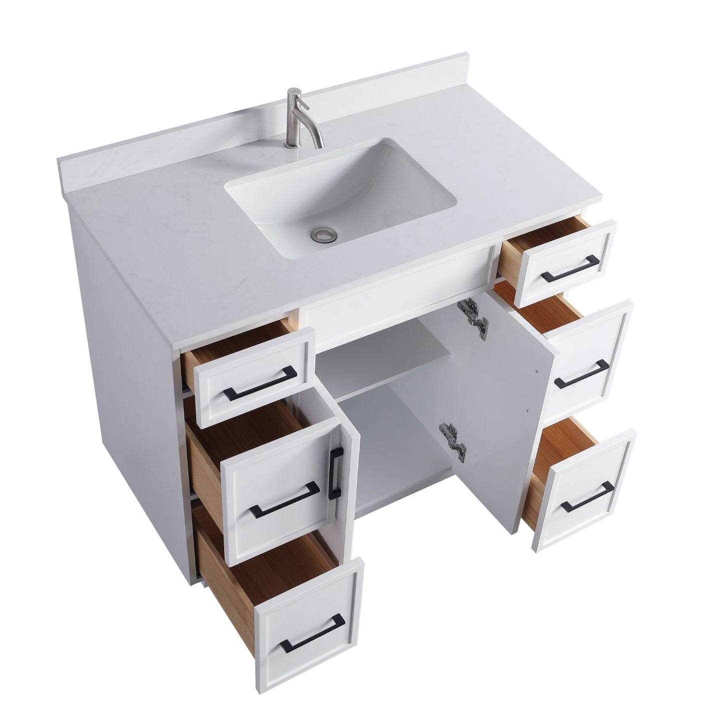 Waterpar® 42 in. L x 22 in. W x 35 in. H Minimalist Bathroom Cabinet with Single Ceramic Sink