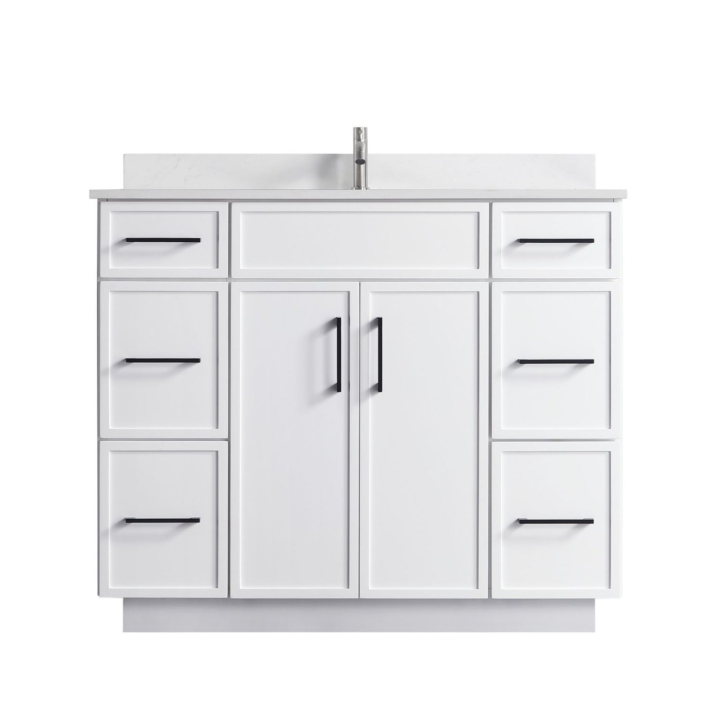 Waterpar® 42 in. L x 22 in. W x 35 in. H Minimalist Bathroom Cabinet with Single Ceramic Sink