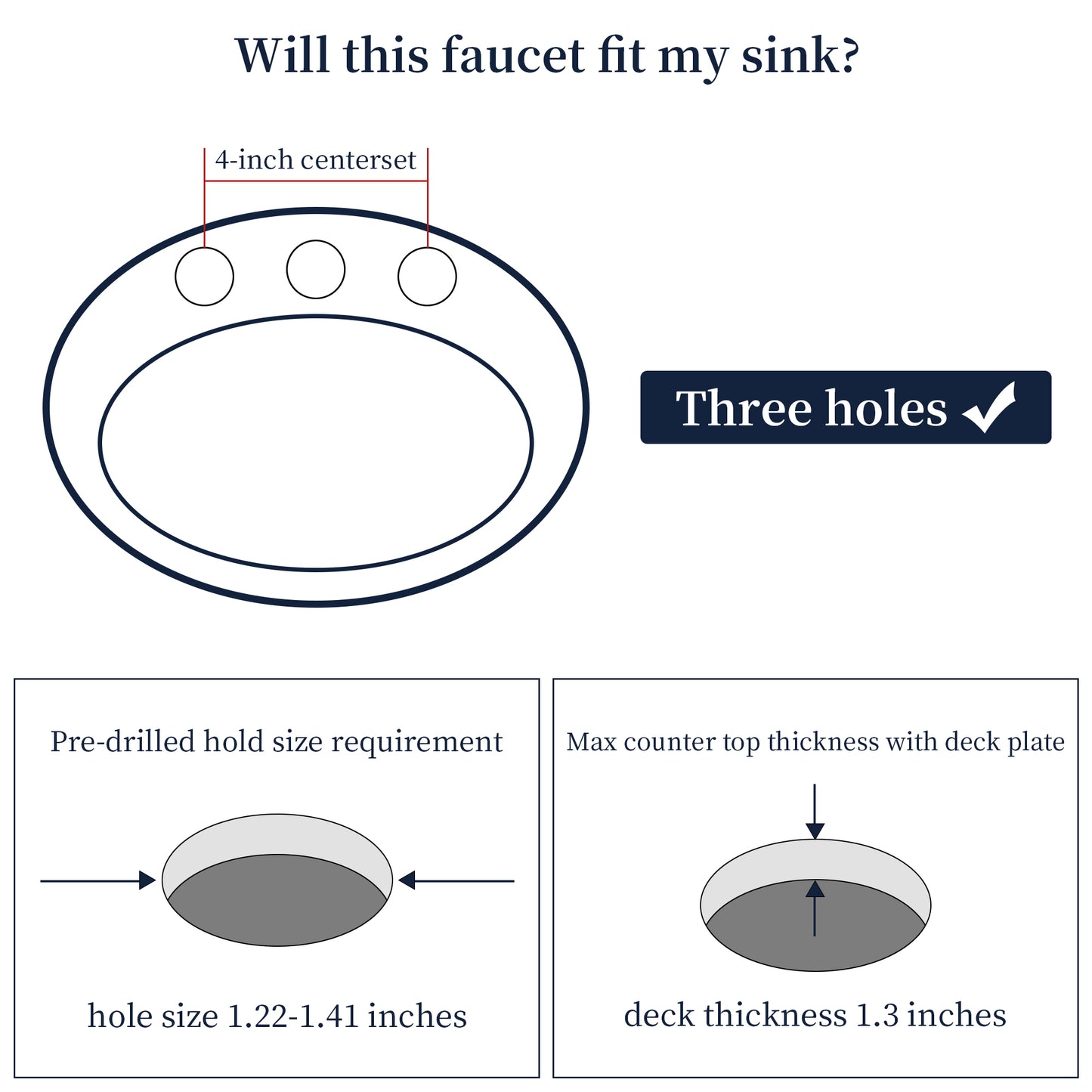 Waterpar®  4 in. Centerset Double Handle Bathroom Faucet with Pop-up Drain and Supply Hoses