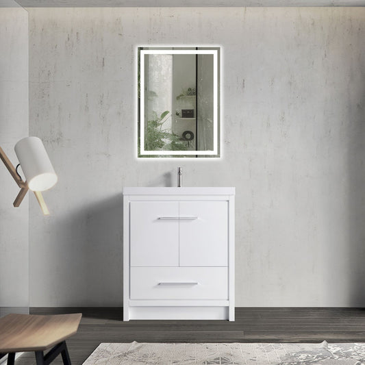 Waterpar® 29.65 in. L x 19.7 in. W x 35 in. H Bathroom Cabinet with Single Resin Sink