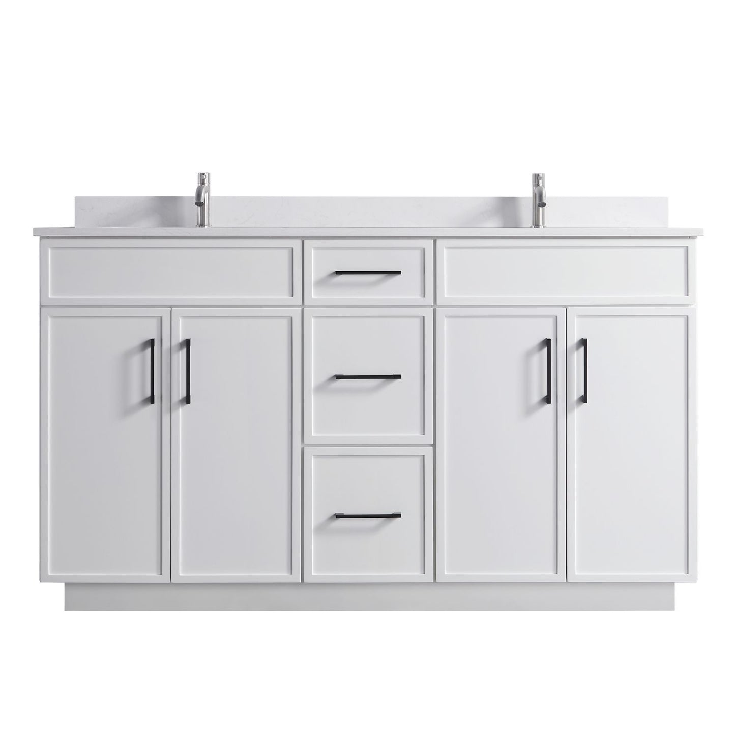 Waterpar® 60 in. L x 22 in. W x 35 in. H Minimalist Bathroom Cabinet with Dual Ceramic Sink