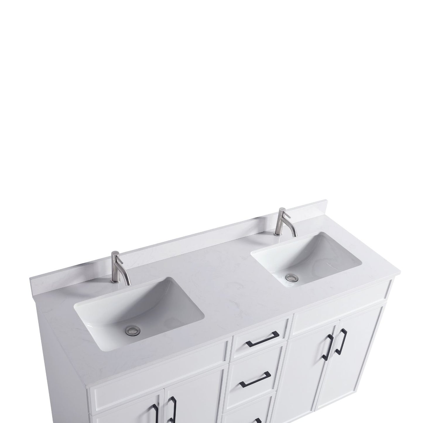 Waterpar® 60 in. L x 22 in. W x 35 in. H Minimalist Bathroom Cabinet with Dual Ceramic Sink