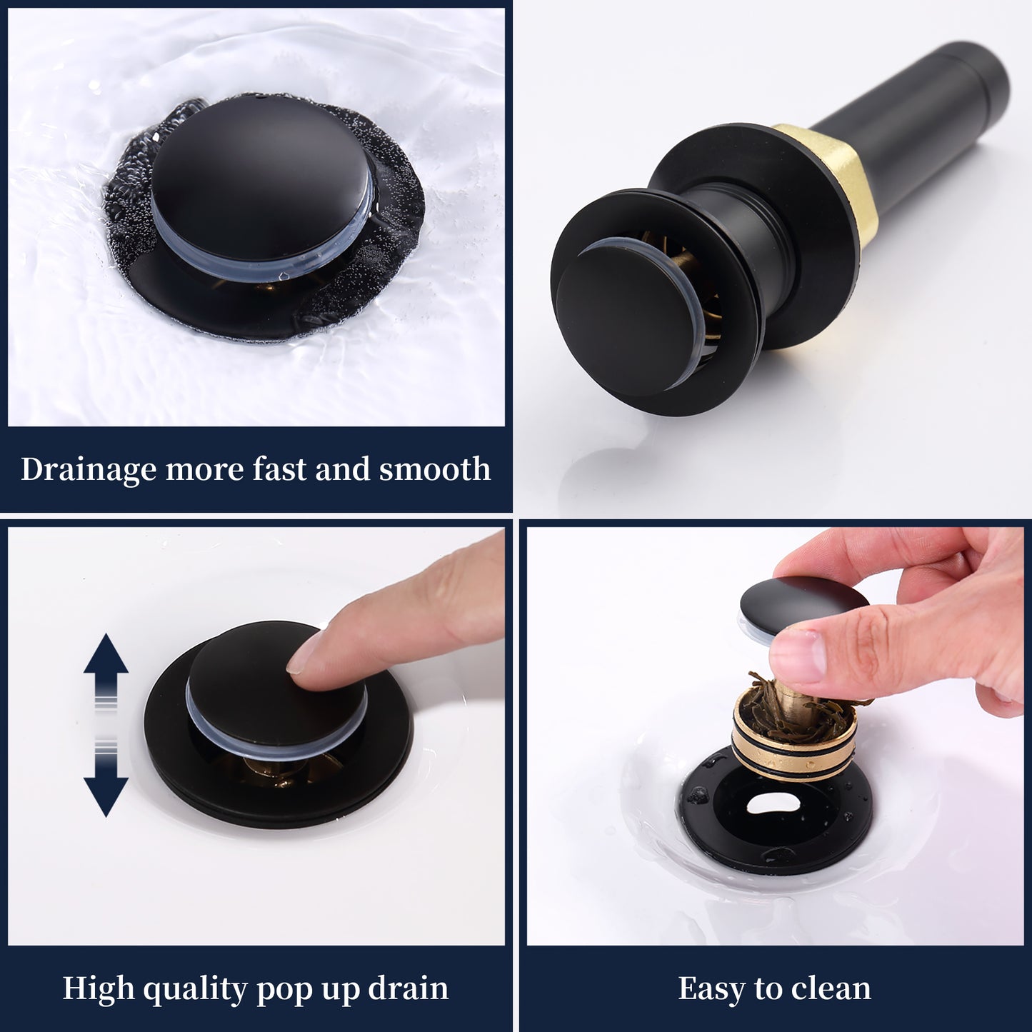 Waterpar®  4 in. Centerset Double Handle Bathroom Faucet with Pop-up Drain and Supply Hoses