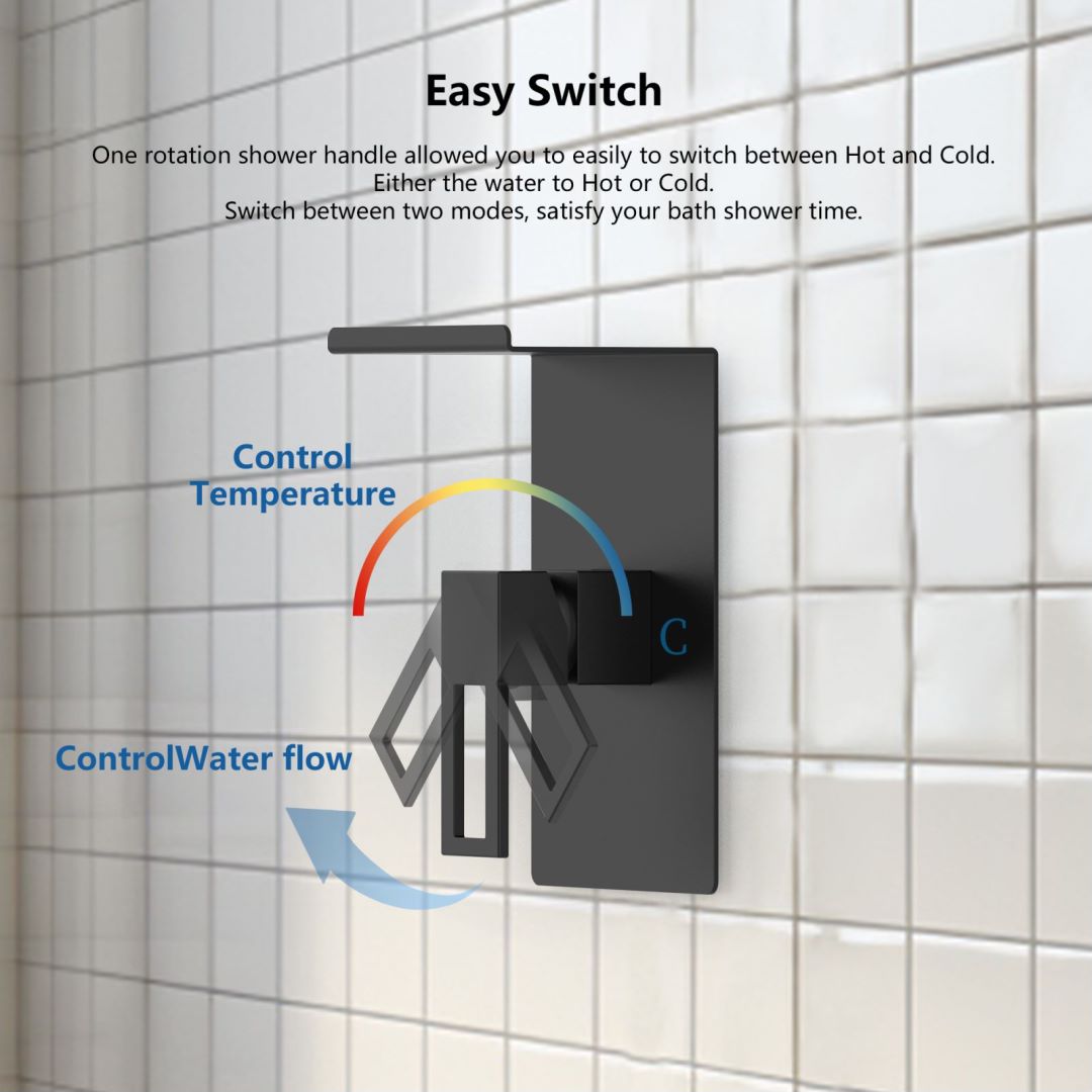Waterpar®  Wall Mount Fixed and Handheld Shower Head with Storage Rack
