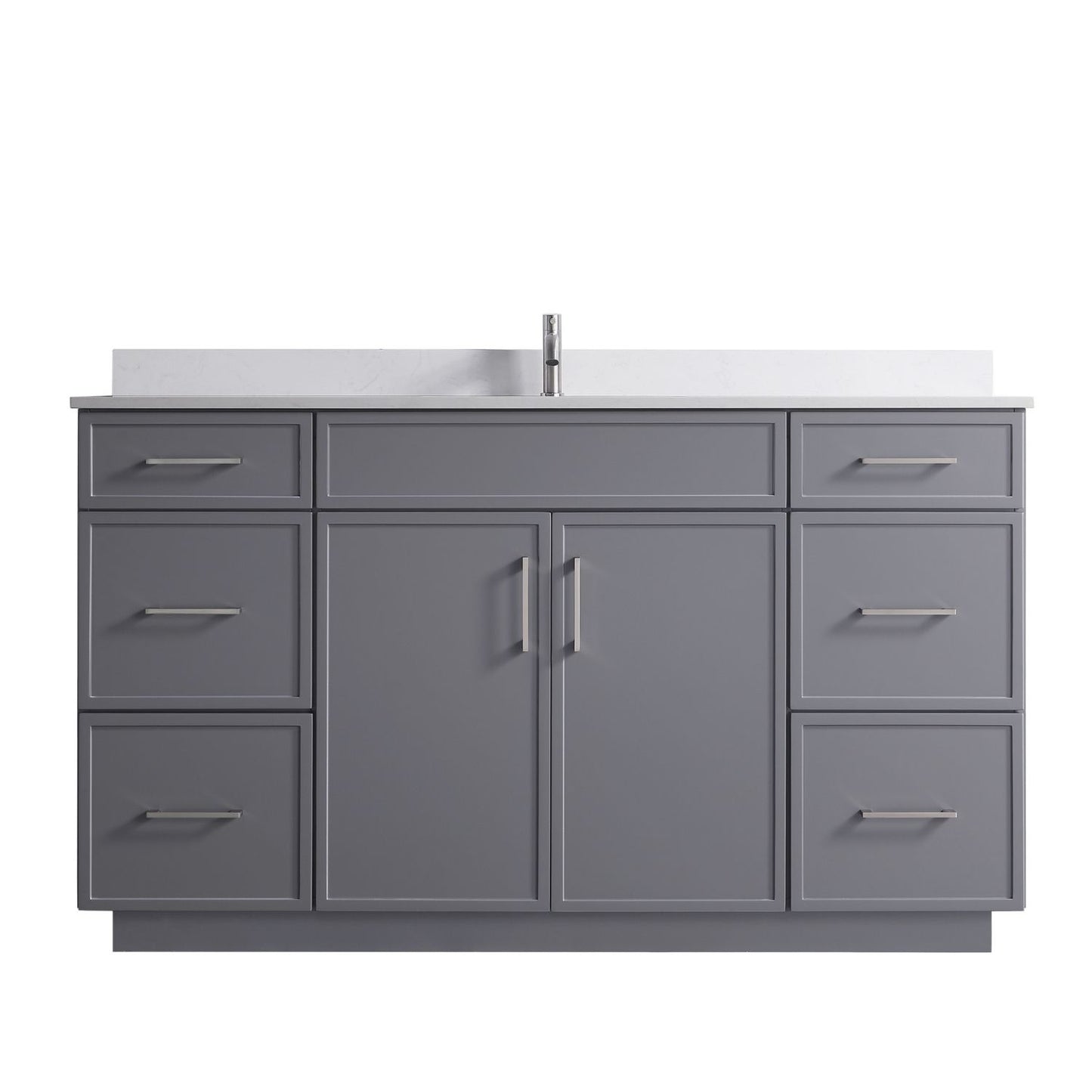 Waterpar® 60 in. L x 22 in. W x 35 in. H Minimalist Bathroom Cabinet with Single Ceramic Sink