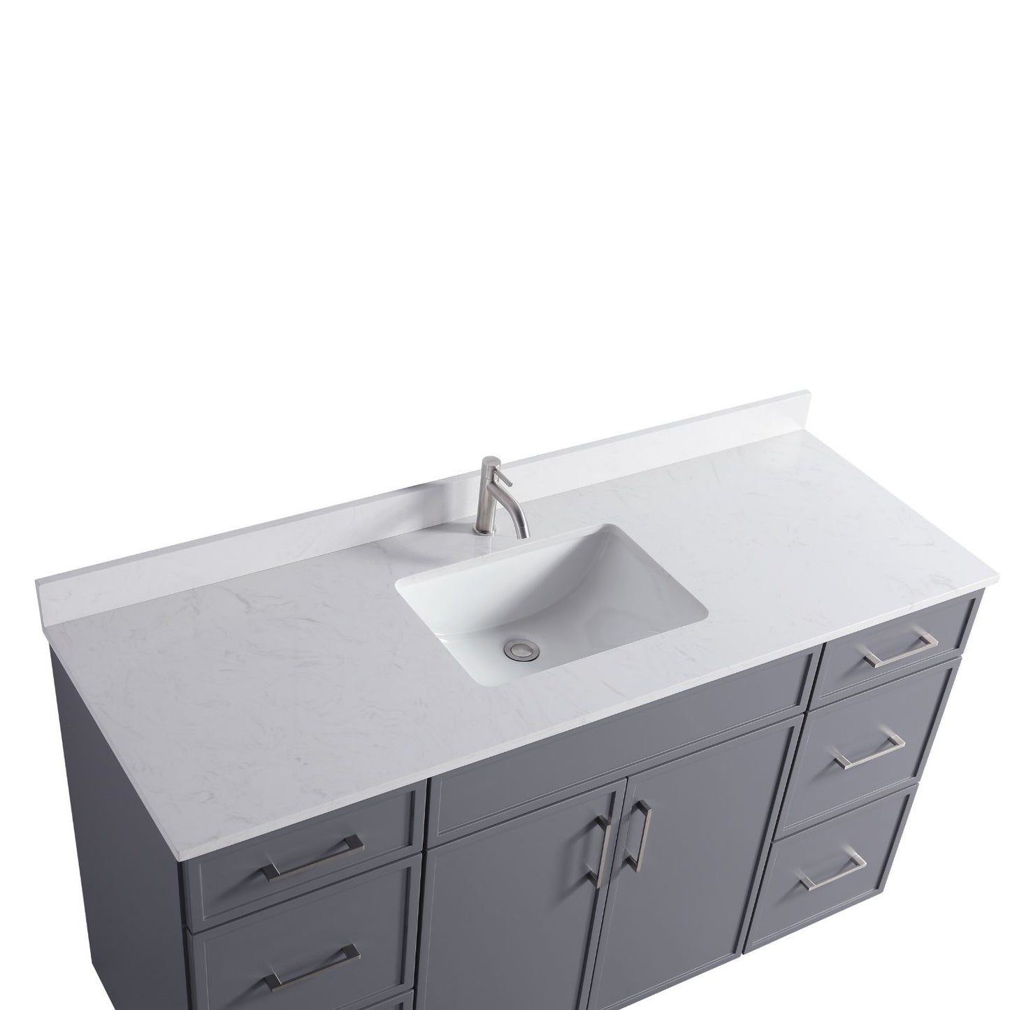 Waterpar® 60 in. L x 22 in. W x 35 in. H Minimalist Bathroom Cabinet with Single Ceramic Sink