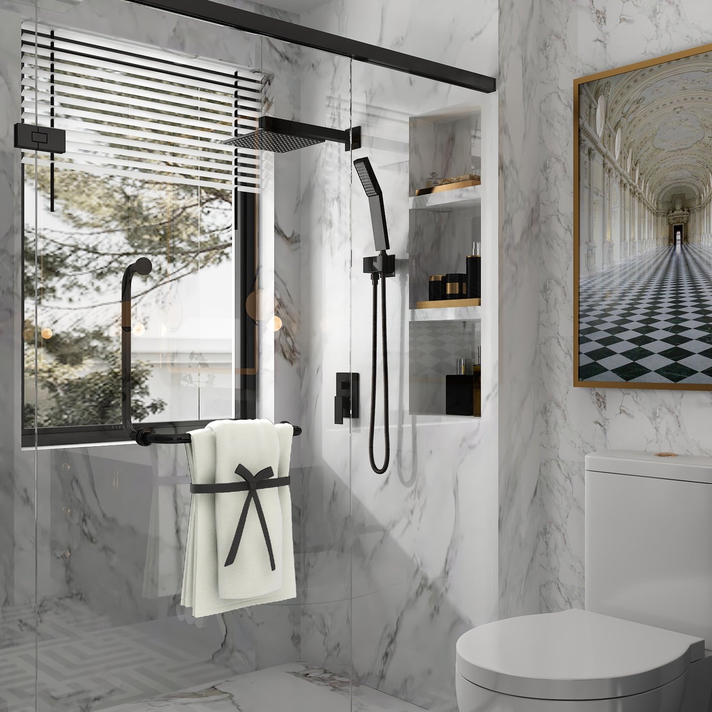 Waterpar®  1-spray Wall Mount Fixed and Handheld Shower Head