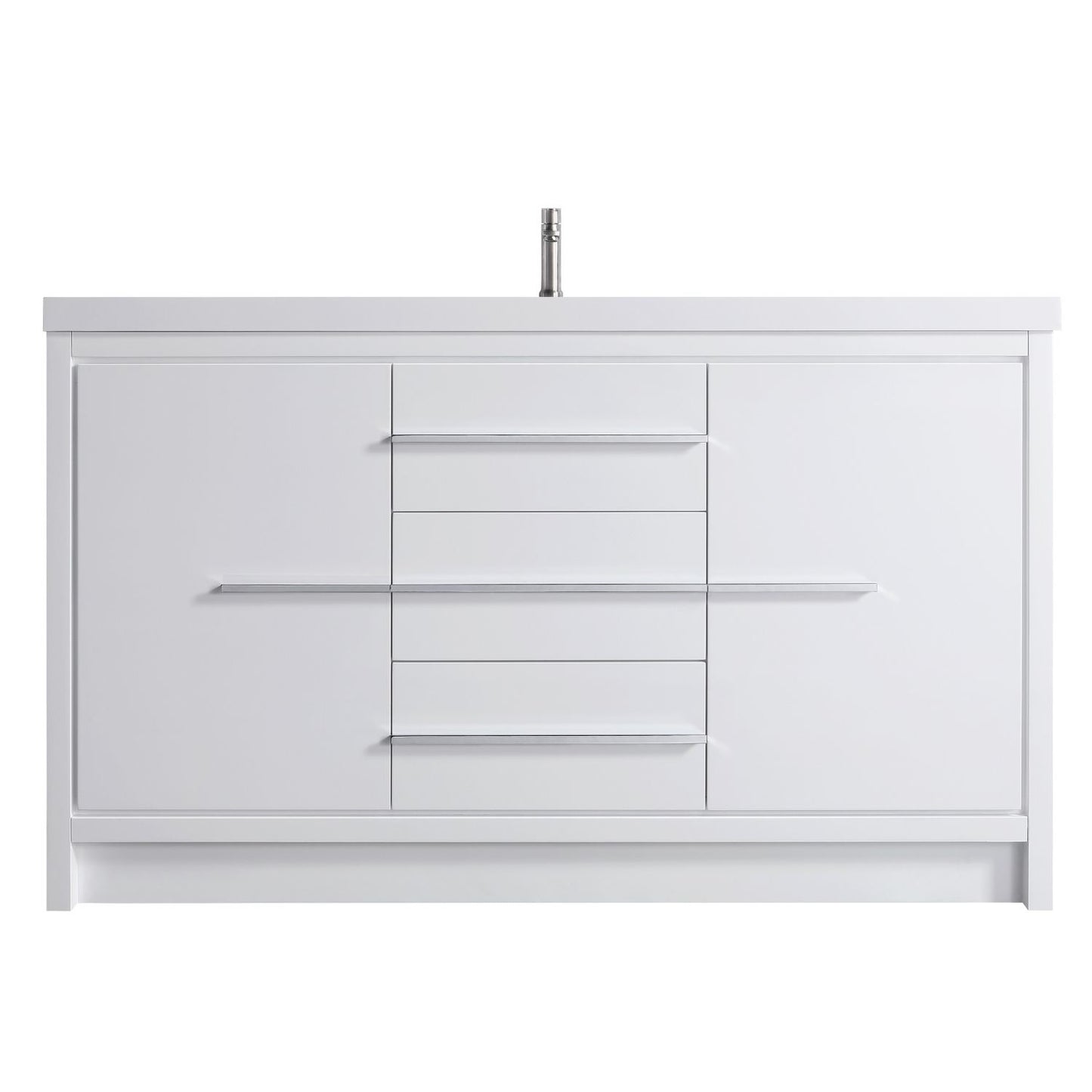 Waterpar® 59.25 in. L x 19.7 in. W x 35 in. H Bathroom Cabinet with Resin Sink