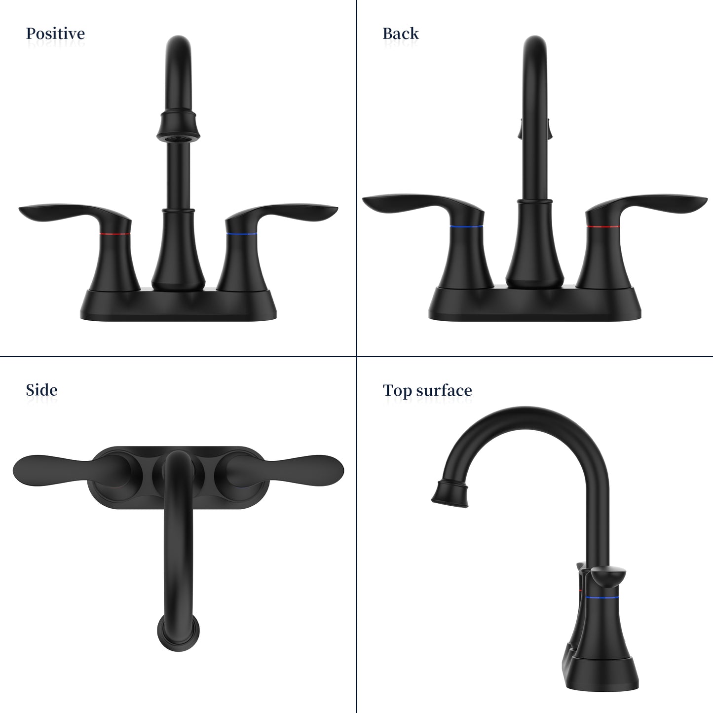Waterpar®  4 in. Centerset Double Handle High Arc Bathroom Faucet
