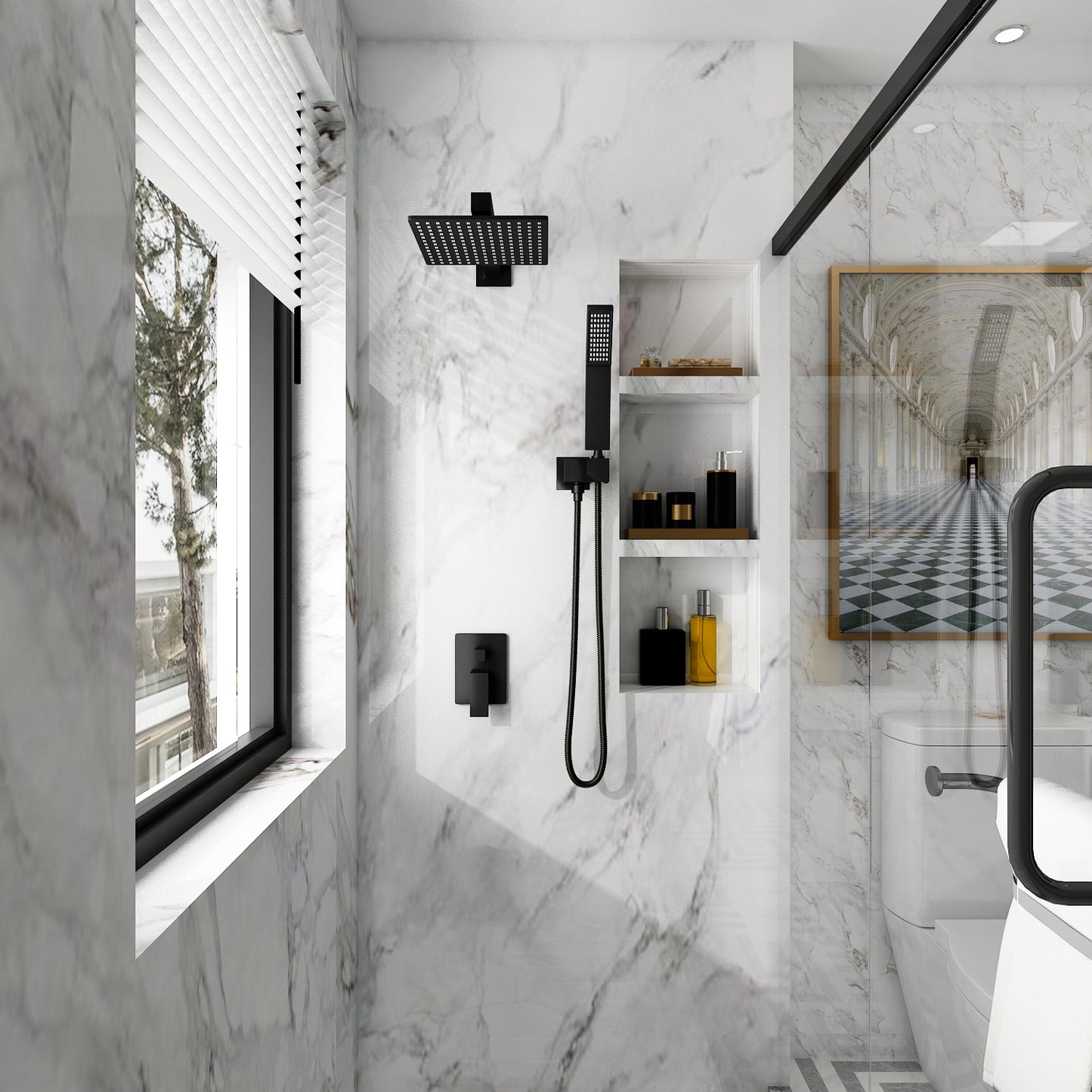 Waterpar®  1-spray Wall Mount Fixed and Handheld Shower Head