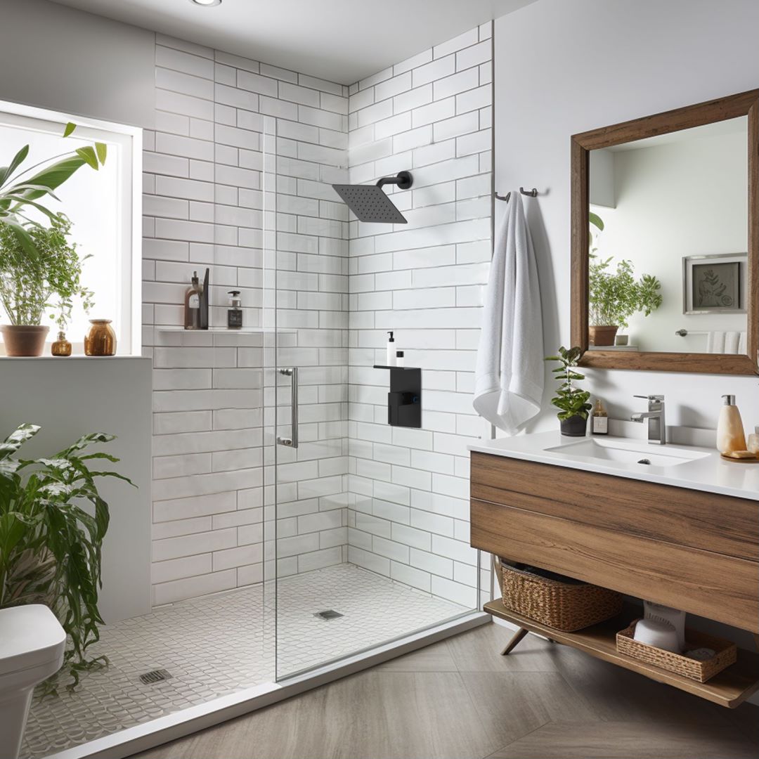 Waterpar®  Wall Mount Fixed and Handheld Shower Head with Storage Rack