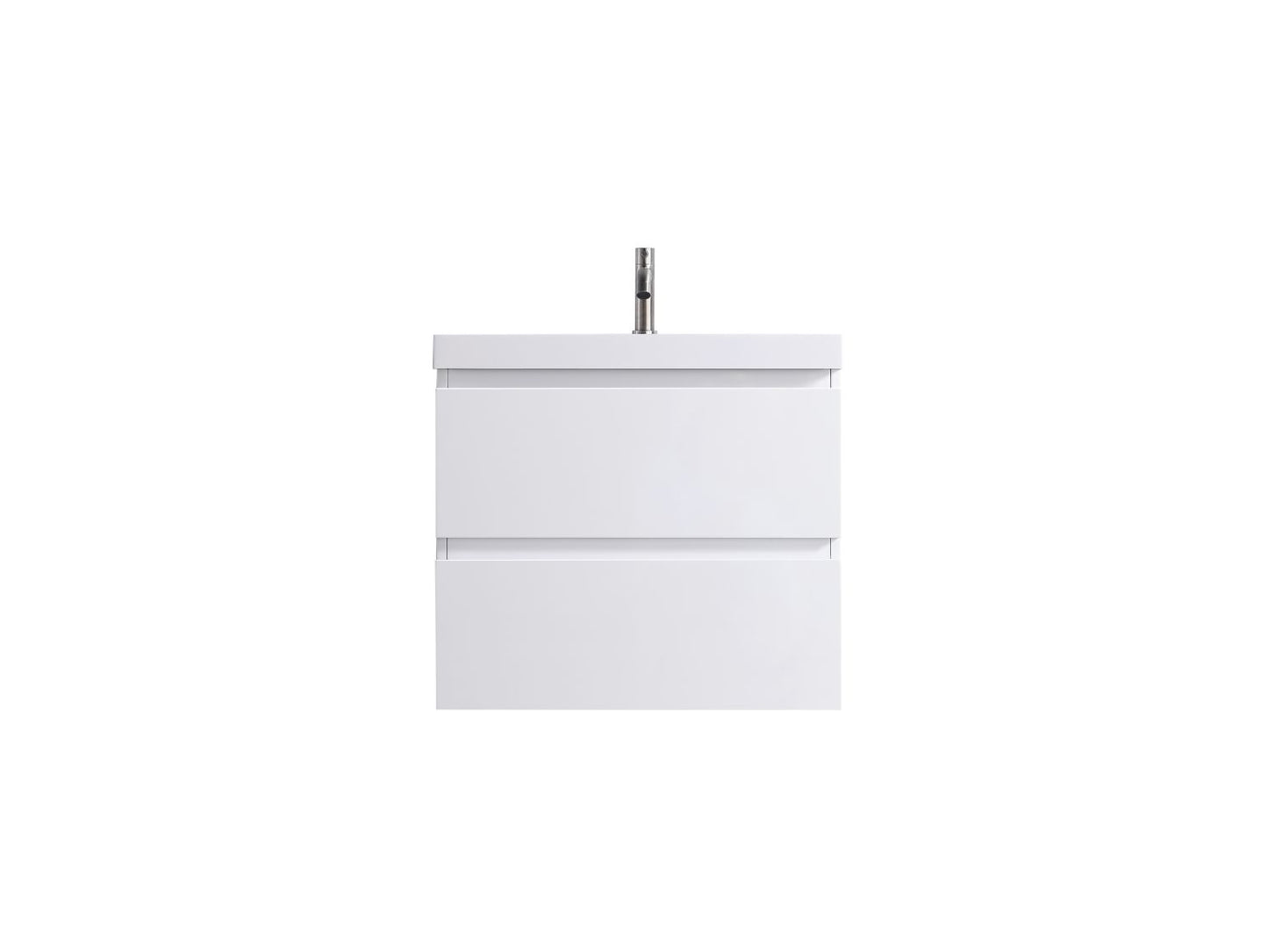 Waterpar® 23.74 in. L x 19.7 in. W x 21.65 in. H White Bathroom Cabinet with Single Resin Sink