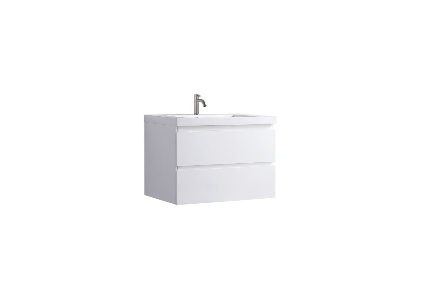 Waterpar® 29.65 in. L x 19.7 in. W x 21.65 in. H White Bathroom Cabinet with Single Resin Sink
