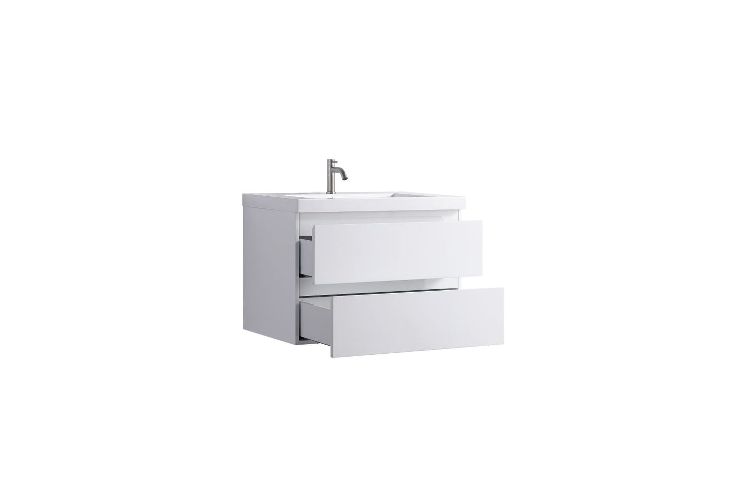 Waterpar® 29.65 in. L x 19.7 in. W x 21.65 in. H White Bathroom Cabinet with Single Resin Sink