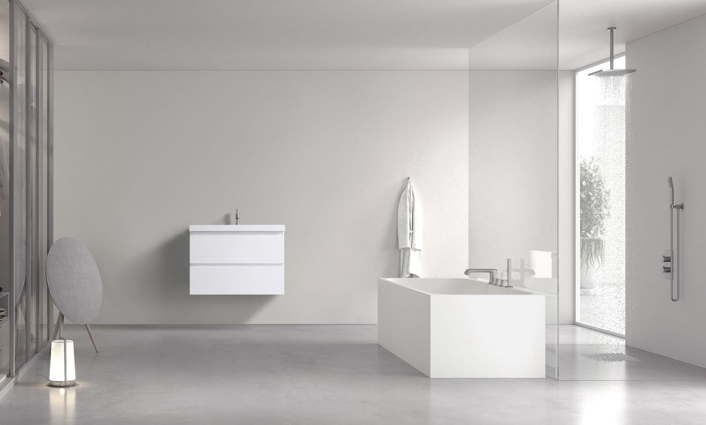 Waterpar® 29.65 in. L x 19.7 in. W x 21.65 in. H White Bathroom Cabinet with Single Resin Sink
