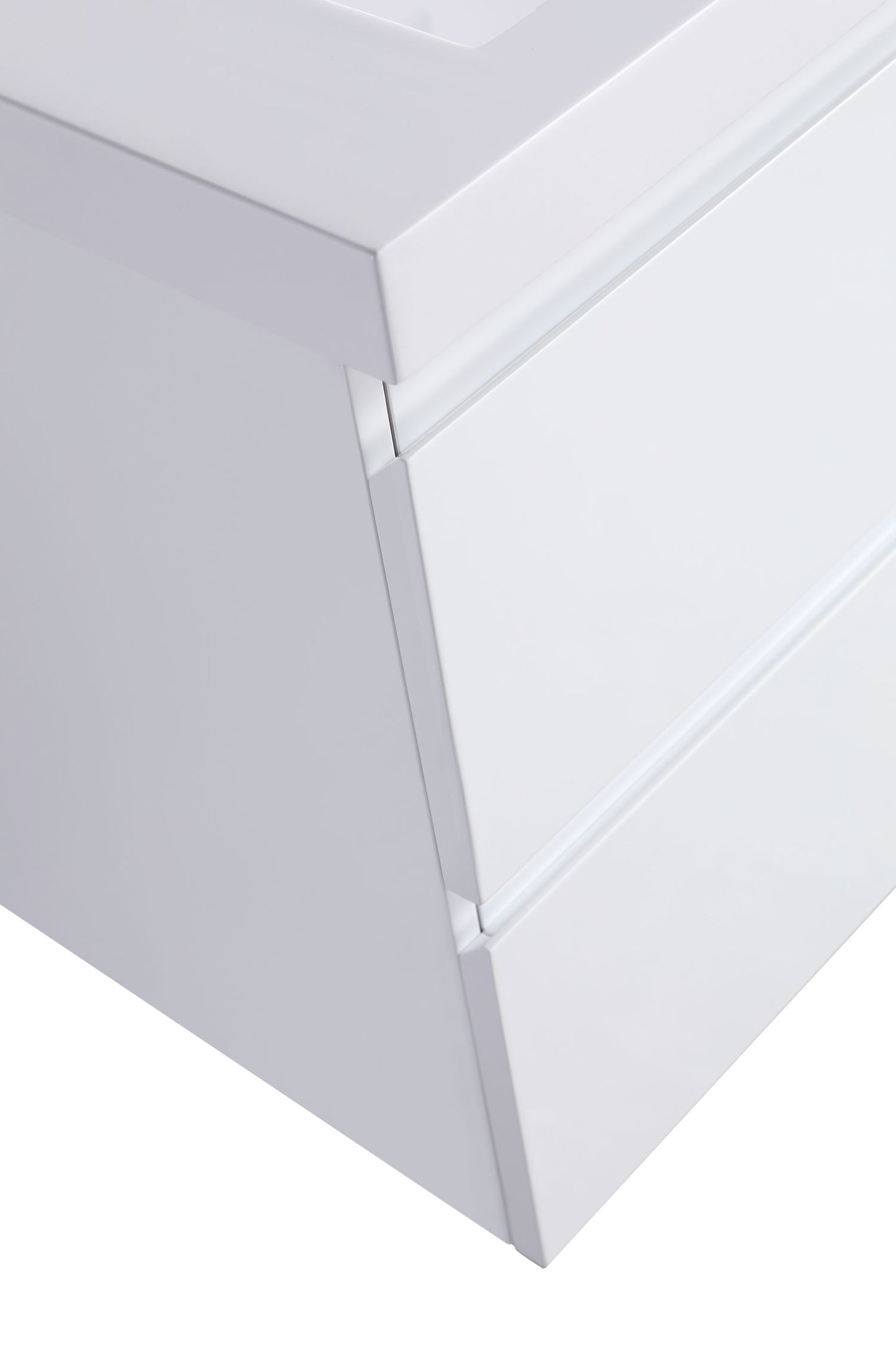 Waterpar® 29.65 in. L x 19.7 in. W x 21.65 in. H White Bathroom Cabinet with Single Resin Sink