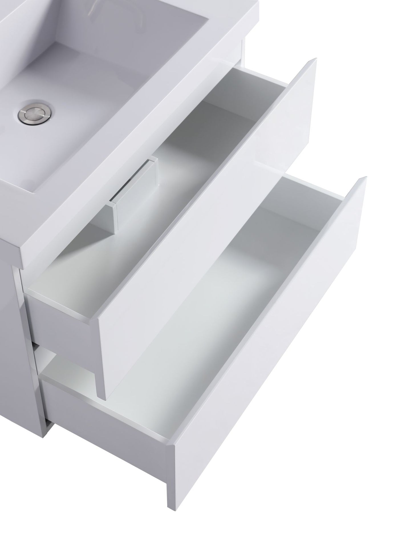 Waterpar® 29.65 in. L x 19.7 in. W x 21.65 in. H White Bathroom Cabinet with Single Resin Sink
