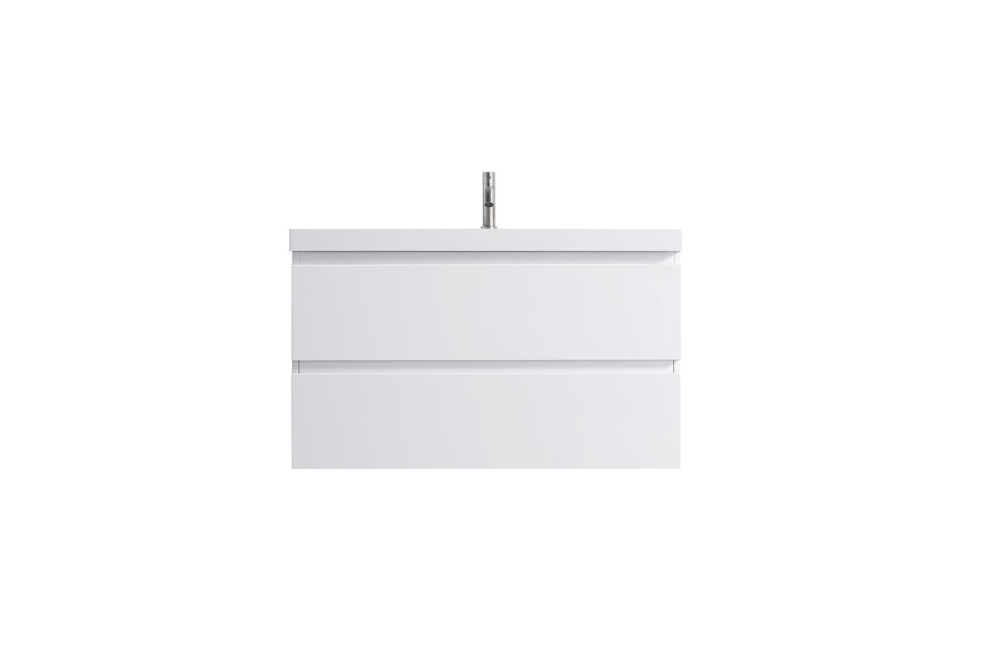 Waterpar® 35.43 in. L x 19.7 in. W x 21.65 in. H White Bathroom Cabinet with Single Resin Sink