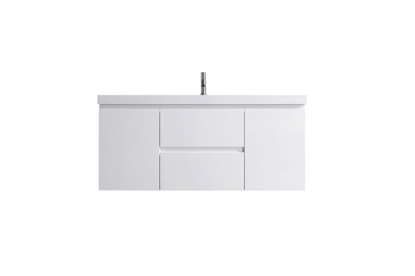 Waterpar® 47.4 in. L x 19.7 in. W x 21.65 in. H White Bathroom Cabinet with Single Resin Sink