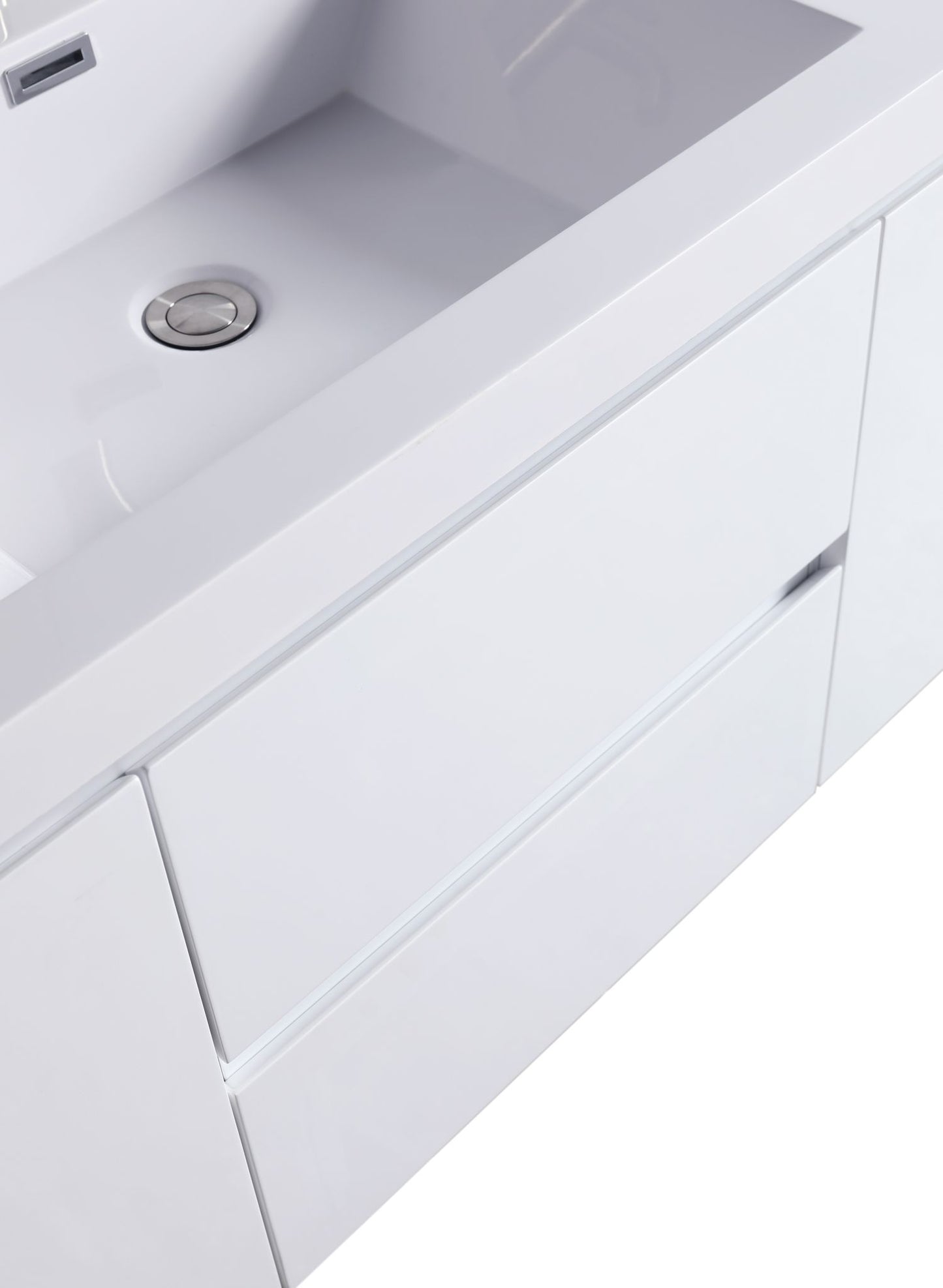 Waterpar® 47.4 in. L x 19.7 in. W x 21.65 in. H White Bathroom Cabinet with Single Resin Sink
