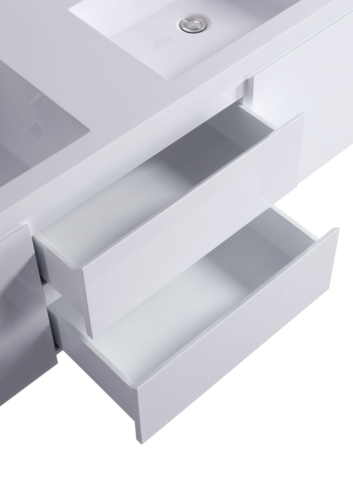 Waterpar® 59 in. L x 19.7 in. W x 21.65 in. H White Bathroom Cabinet with Single Resin Sink