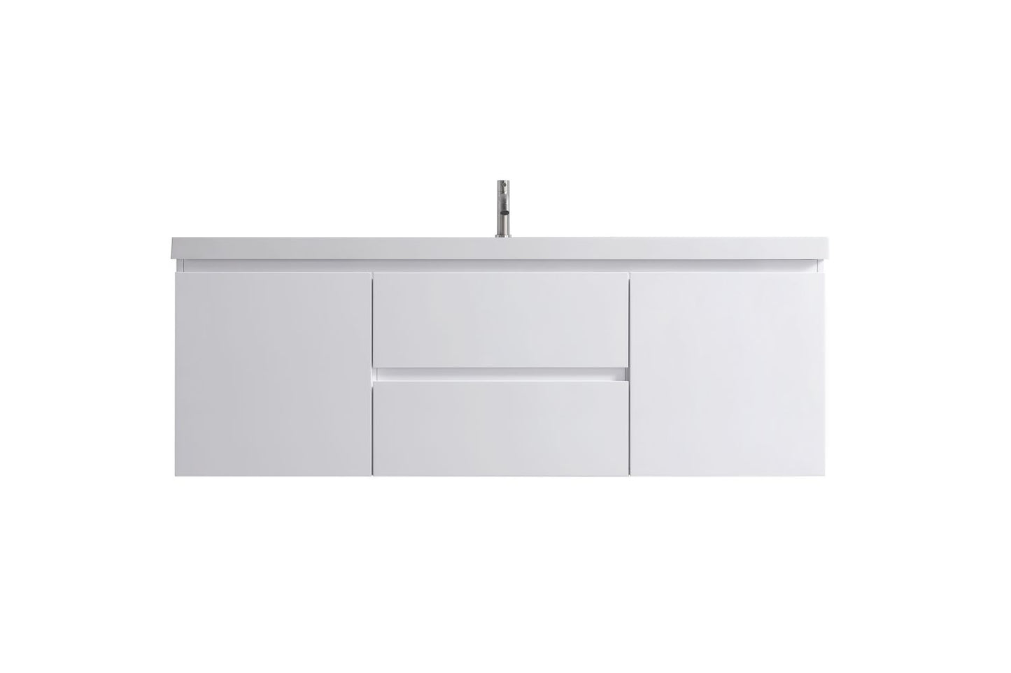 Waterpar® 59 in. L x 19.7 in. W x 21.65 in. H White Bathroom Cabinet with Single Resin Sink
