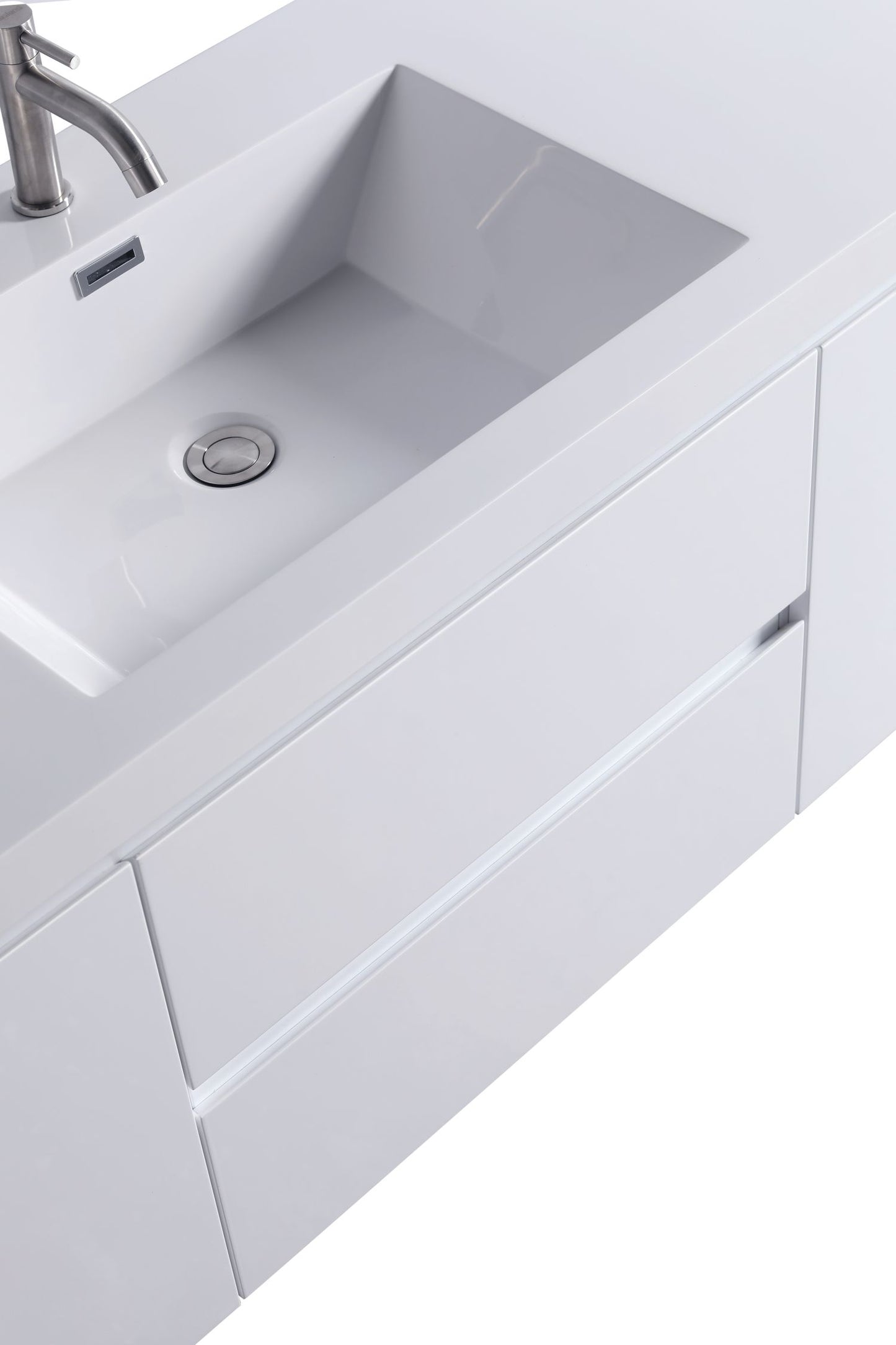 Waterpar® 59 in. L x 19.7 in. W x 21.65 in. H White Bathroom Cabinet with Single Resin Sink