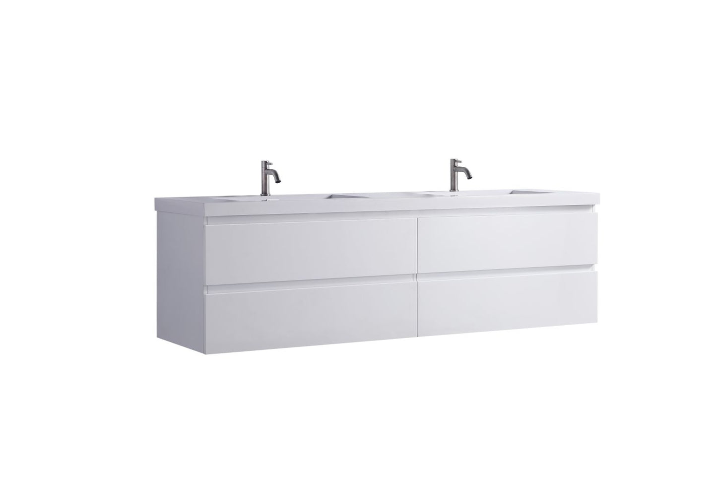 Waterpar® 70.87 in. L x 19.7 in. W x 21.65 in. H White Bathroom Cabinet with Single Resin Sink
