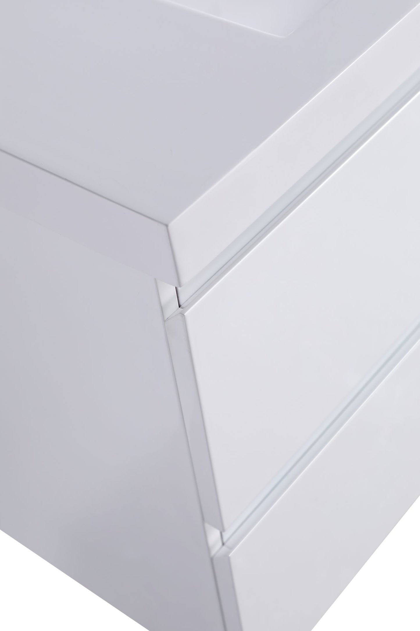 Waterpar® 70.87 in. L x 19.7 in. W x 21.65 in. H White Bathroom Cabinet with Single Resin Sink