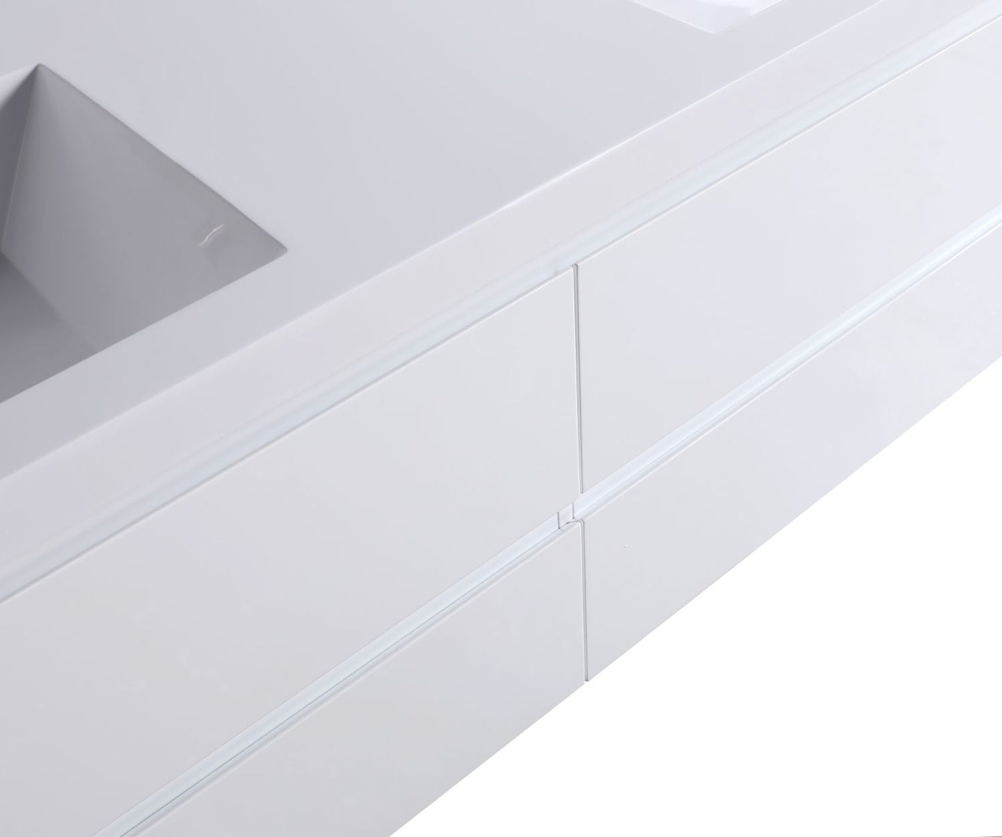 Waterpar® 70.87 in. L x 19.7 in. W x 21.65 in. H White Bathroom Cabinet with Single Resin Sink