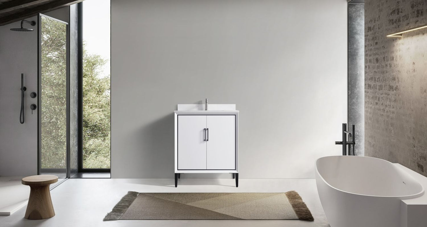 Waterpar® 30 in. L x 22 in. W x 35 in. H Bathroom Cabinet with Single Ceramic Sink