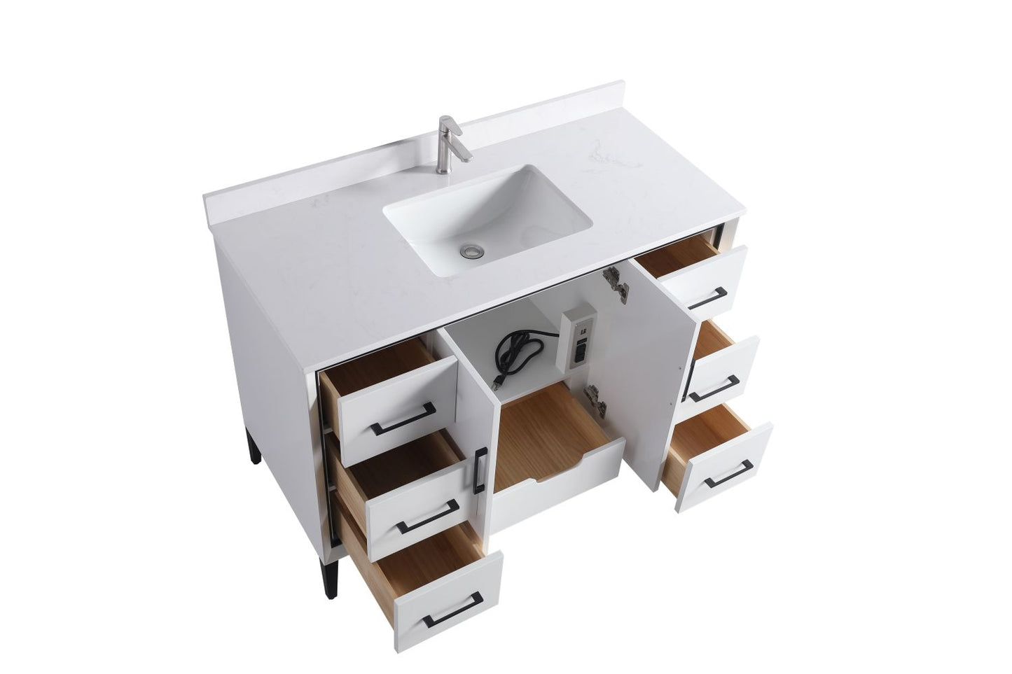 Waterpar® 48 in. L x 22 in. W x 35 in. H Bathroom Cabinet with Single Ceramic Sink