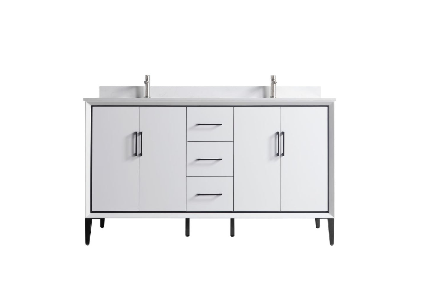 Waterpar® 60 in. L x 22 in. W x 35 in. H Bathroom Cabinet with Dual Ceramic Sink