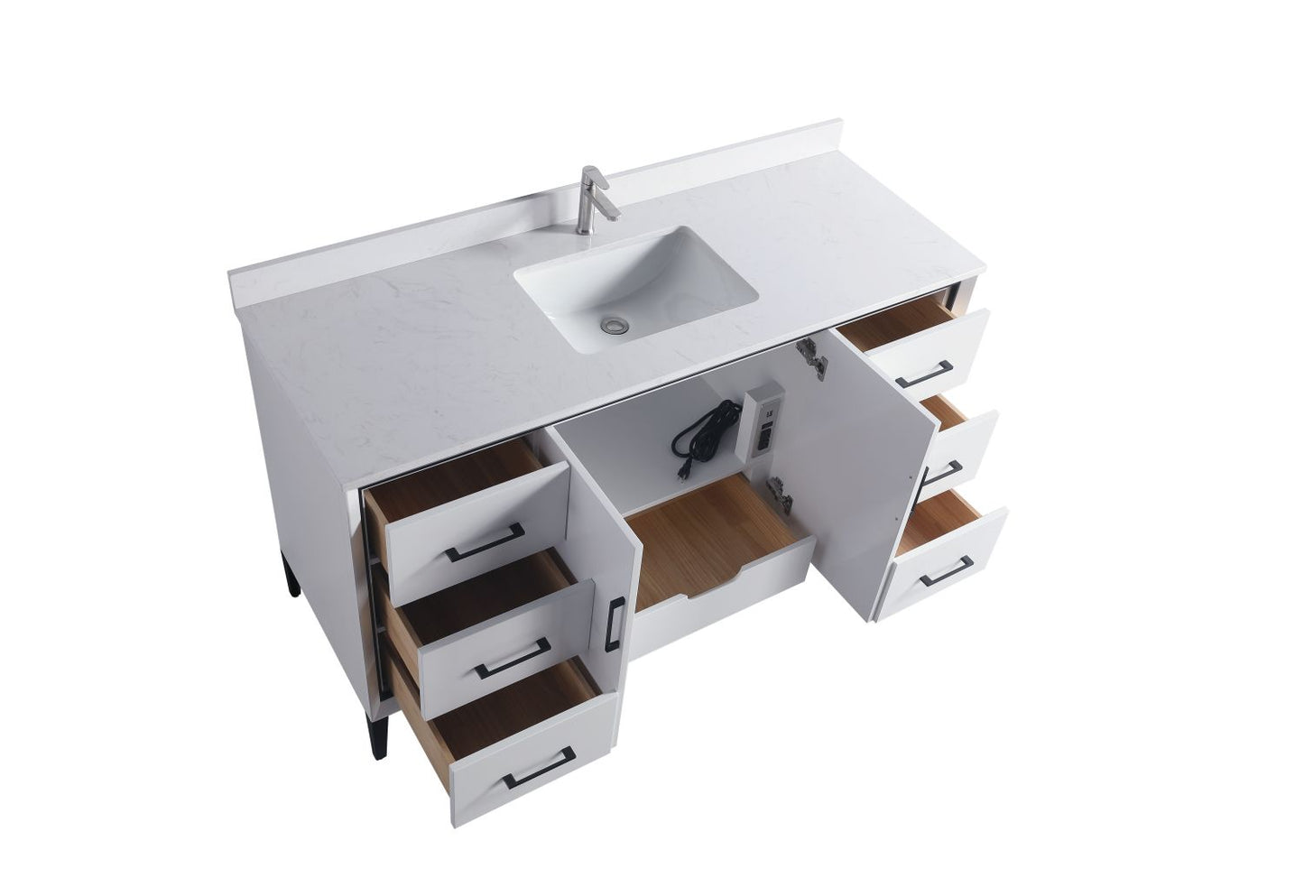 Waterpar® 60 in. L x 22 in. W x 35 in. H Bathroom Cabinet with Single Ceramic Sink