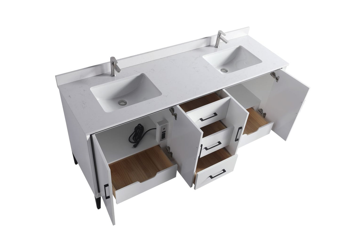 Waterpar® 72 in. L x 22 in. W x 35 in. H Bathroom Cabinet with Dual Ceramic Sink