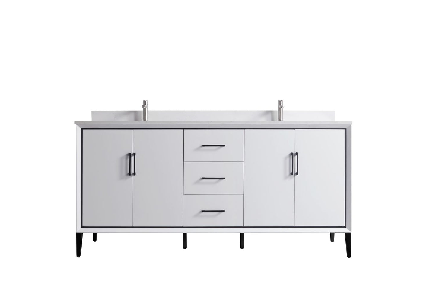 Waterpar® 72 in. L x 22 in. W x 35 in. H Bathroom Cabinet with Dual Ceramic Sink