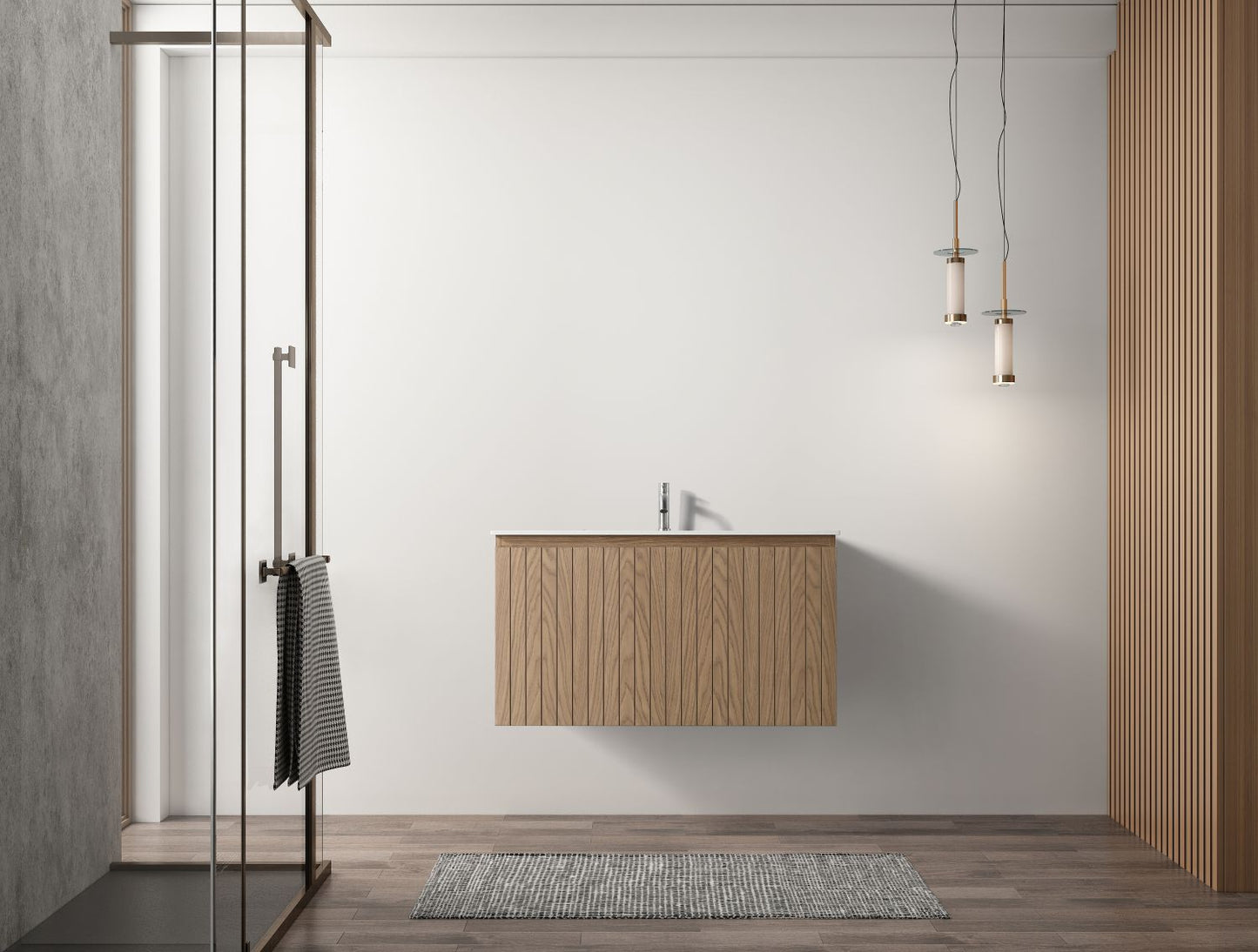 Waterpar® 36 in. L x 19.75 in. W x 20.16 in. H Natural Wood Bathroom Cabinet with White Ceramic Sink