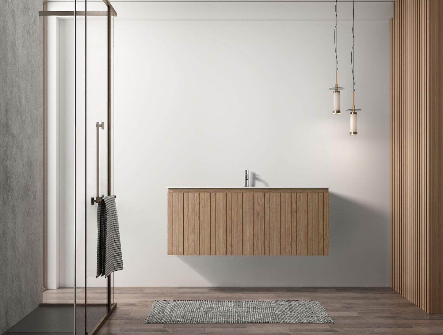 Waterpar® 48 in. L x 19.75 in. W x 20.16 in. H Natural Wood Bathroom Cabinet with White Ceramic Sink