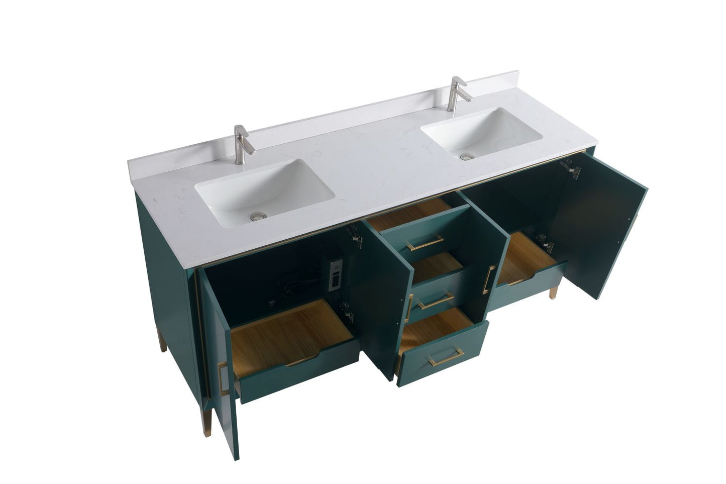 Waterpar® 72 in. L x 22 in. W x 35 in. H Bathroom Cabinet with Dual Ceramic Sink