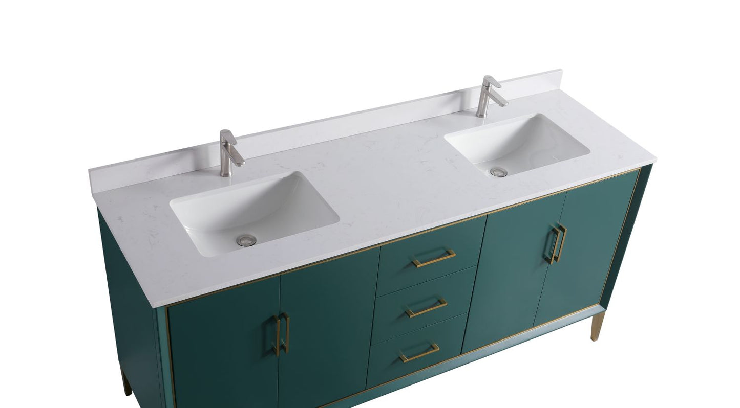 Waterpar® 72 in. L x 22 in. W x 35 in. H Bathroom Cabinet with Dual Ceramic Sink