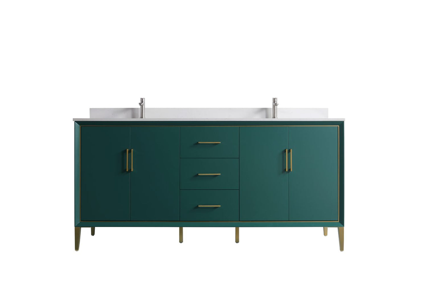 Waterpar® 72 in. L x 22 in. W x 35 in. H Bathroom Cabinet with Dual Ceramic Sink