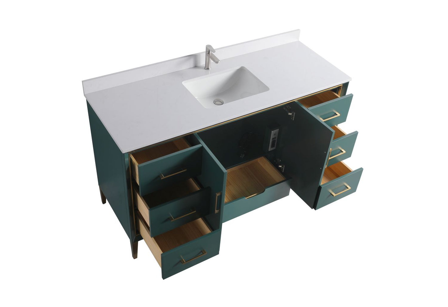 Waterpar® 60 in. L x 22 in. W x 35 in. H Bathroom Cabinet with Single Ceramic Sink