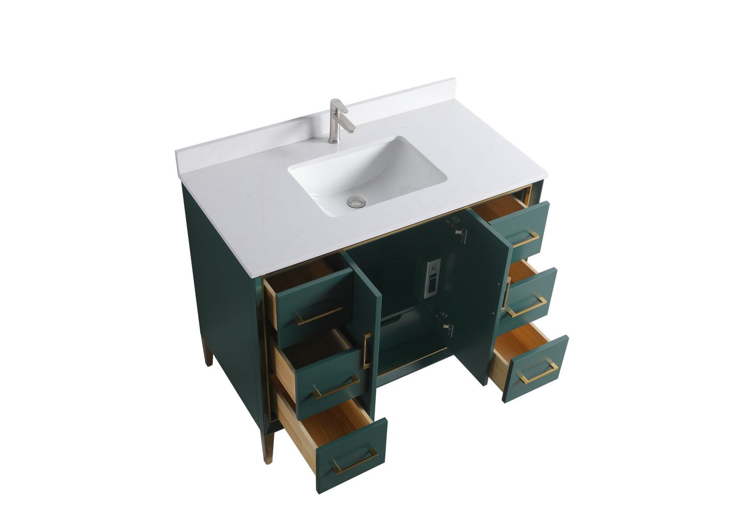 Waterpar® 42 in. L x 22 in. W x 35 in. H Bathroom Cabinet with Single Ceramic Sink