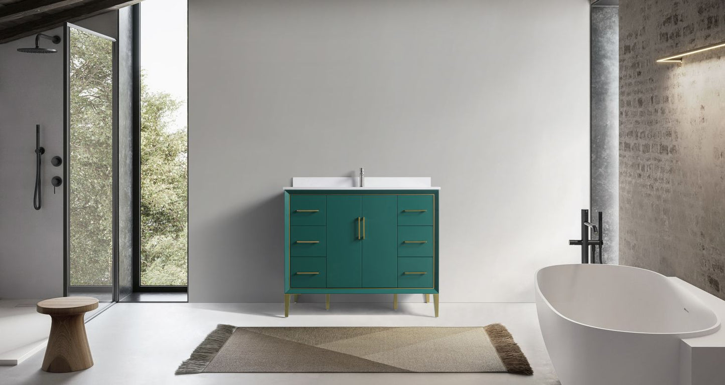 Waterpar® 42 in. L x 22 in. W x 35 in. H Bathroom Cabinet with Single Ceramic Sink