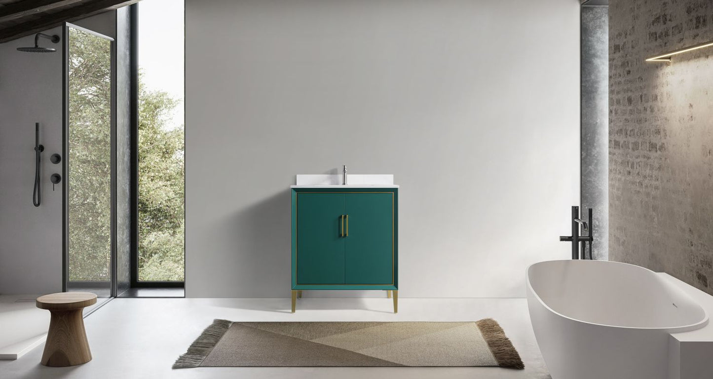 Waterpar® 30 in. L x 22 in. W x 35 in. H Bathroom Cabinet with Single Ceramic Sink