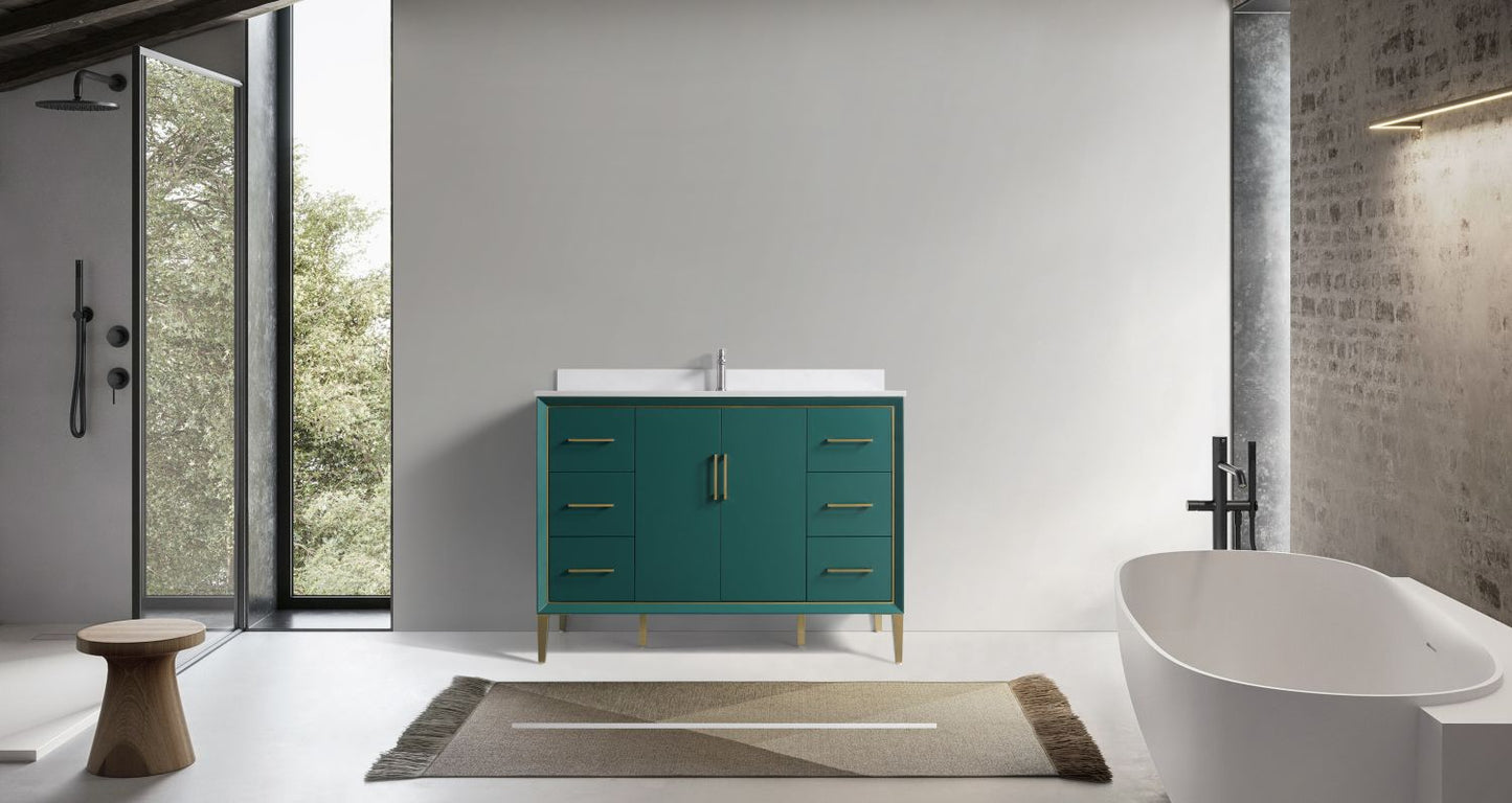 Waterpar® 48 in. L x 22 in. W x 35 in. H Bathroom Cabinet with Single Ceramic Sink