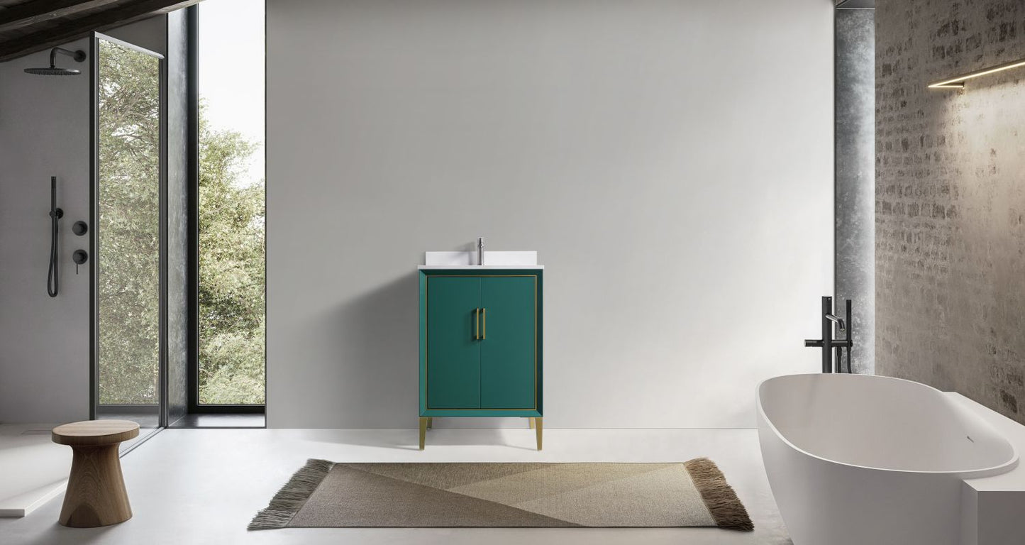 Waterpar® 24 in. L x 22 in. W x 35 in. H Bathroom Cabinet with Single Ceramic Sink