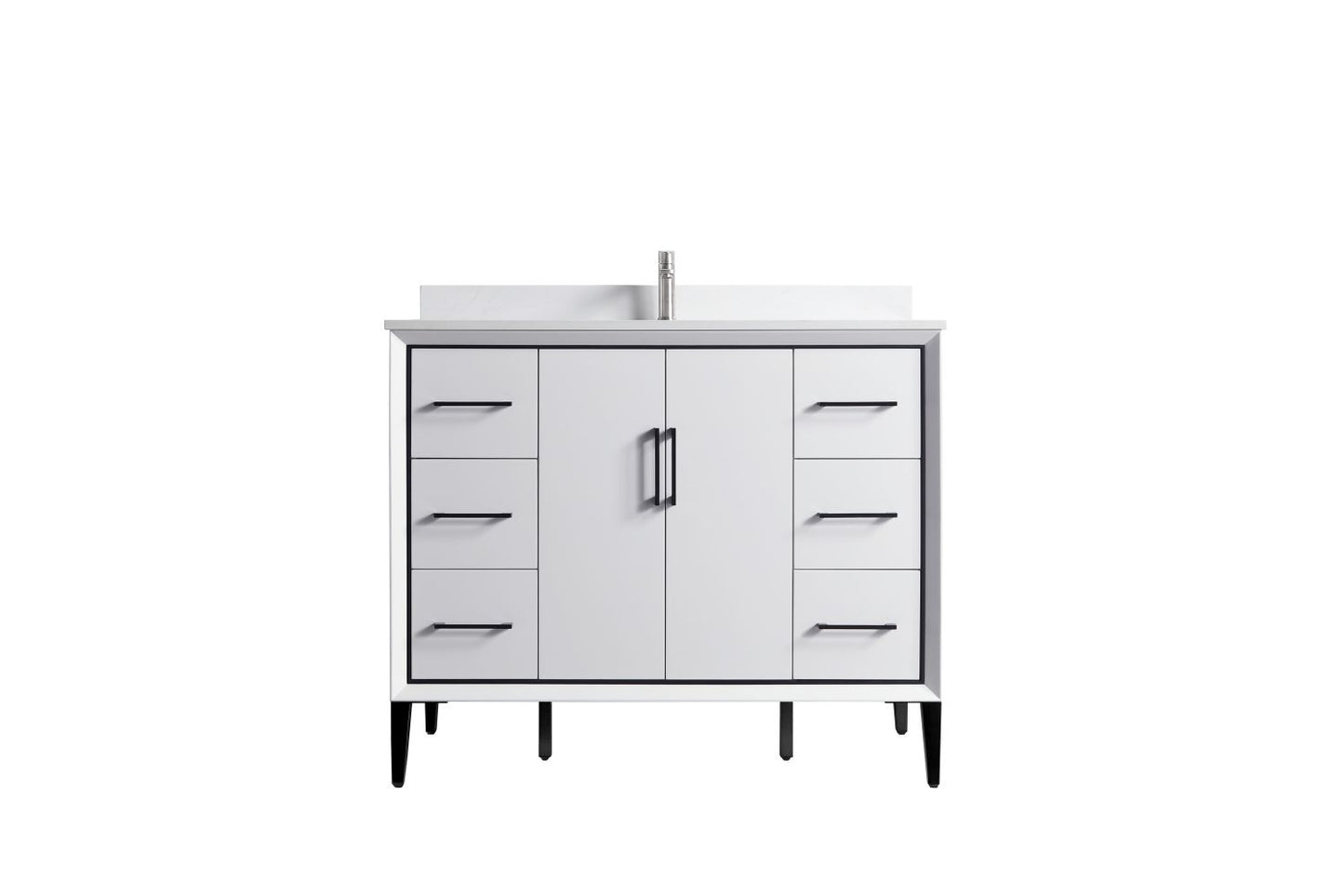 Waterpar® 42 in. L x 22 in. W x 35 in. H Bathroom Cabinet with Single Ceramic Sink